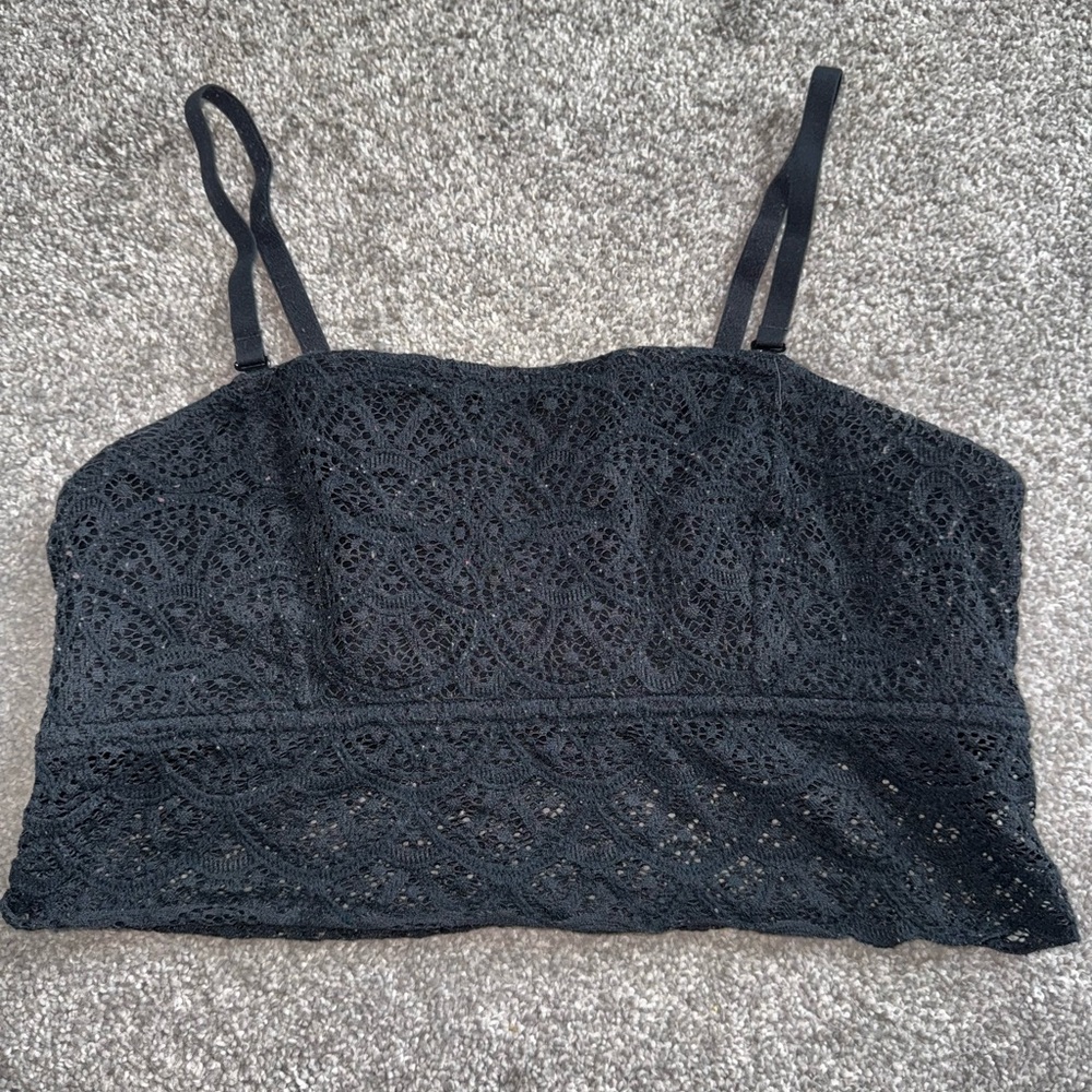 Black Lace Women's Crop Top